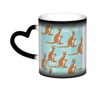 KLJnmbb Funny for Kangaroo Zoo Print Starry Sky Color-Changing Mug Ceramic Gift Home Office Cafe Coffee Mugs Holiday