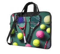 KLJnmbb Funny Tennis Racquets And Tennis Balls Print Practical Bag Stylish And Protective Laptop Bag Versatile Soft Bag For Women Men