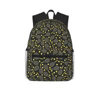 KLJnmbb Funny Tennis Racquets And Tennis Balls Print Unisex Lightweight Casual Backpack Water-Resistant Commuting Outdoor Adventures