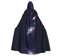 KLJnmbb Galaxy In The Universe Print Halloween Hooded Cloak With Vibrant Full Length Adult Unisex Cosplay Costume
