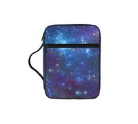 KLJnmbb Galaxy Print Waterproof Bible Storage Bag Religious Organizer Scripture Holder for Church Travel