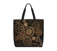 KLJnmbb Gears Clock Bronze Century Print Water-Resistant Bag Convenience Tote Shopping Gym Lightweight Daily Use Multiple