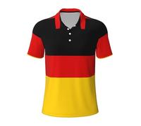 KLJnmbb German Flag Print Breathable Polo Shirts Men Stylish Short Sleeve Casual Outings Fathers Day Presents Black