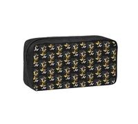 KLJnmbb Gold White Butterflies Black Print Lightweight Case Stationery Organizer Pouch Office Travel Commute Home Gifting
