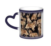 KLJnmbb Golden Retrievers Print Starry Sky Color-Changing Mug Ceramic Gift Home Office Cafe Coffee Mugs Holiday