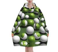 KLJnmbb Golf Ball Print Adults Cozy Oversized Blanket Hoodie Family Winter Lightweight And Easy To Wear Black