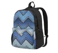 KLJnmbb Gradient Blue Denim Print Large Capacity Backpack Lightweight Hiking Outdoor Adventures Daily Commuting