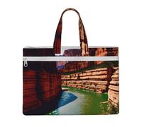 KLJnmbb Grand Canyon Print Canvas Tote File Bag For Documents Office Supplies Travel Commuting Shoulder Bags