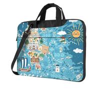 KLJnmbb Greece Map Print Practical Bag Stylish And Protective Laptop Bag Versatile Soft Bag For Women Men