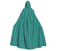 KLJnmbb Green Aliens Print Hooded Cloak For Cosplay Costume Carnival Party Unisex Robe Performance Events