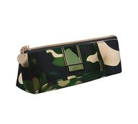KLJnmbb Green Army Digital Camouflage Print Elegant Pencil Case Large Capacity Triangle Pouch with Zipper for Writing Tools