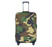 KLJnmbb Green Military Camo Print Suitcase Cover Elastic Washable Anti Scratch Luggage Protector Dustproof Stylish
