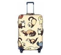 KLJnmbb Hairy Ferret Print Suitcase Cover Elastic Washable Anti Scratch Luggage Protector Dustproof Stylish