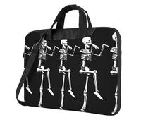 KLJnmbb Halloween Posable Skeleton Skull Print Practical Bag Stylish And Protective Laptop Bag Versatile Soft Bag For Women Men