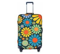 KLJnmbb Hippie Pattern Print Suitcase Cover Elastic Washable Anti Scratch Luggage Protector Dustproof Stylish
