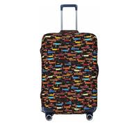 KLJnmbb I Love My Dog Dachshunds Print Universal Suitcase Cover Luggage Protector Elastic Washable Travel Luggage Cover
