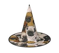 KLJnmbb Imagen De Pug Print Adults Celebration Carnival Hat Party Supply Decoration Cosplay Costume Themed