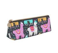 KLJnmbb Indian Alpaca Print Elegant Pencil Case Large Capacity Triangle Pouch with Zipper for Writing Tools