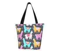 KLJnmbb Indian Alpaca Print Functional Shoulder Bag Travel Beach Trendy Handbag Daily Vacation Work Summer Use