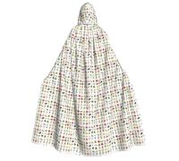 KLJnmbb Introduction Of Various Vegetables Print Hooded Cloak Cosplay Adult Halloween Christmas Carnival Theme Parties Versatile