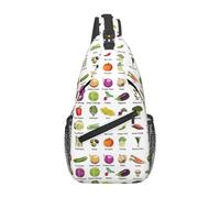 KLJnmbb Introduction of various vegetablesPrint Cross Bag Diagonally Sling Chest Backpack for Men Women Travel Gym Daily Urban Use