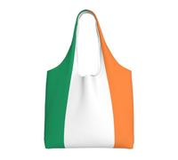 KLJnmbb Irish Flag Print Oversized Canvas Tote Bag Lightweight Shoulder Handbag For Beach Travel Daily
