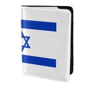 KLJnmbb Israeli Flag Print 5.5in Passport Travel Document Wallet Secure Compact Stylish for Men and Women