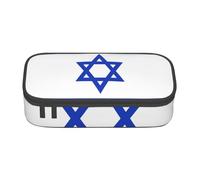 KLJnmbb Israeli Flag Print Travel Pencil Case 8.3 X 2 X 3.7 Inches Functional Storage Bag for Office Supplies