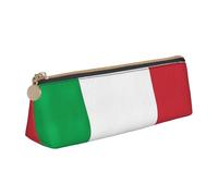 KLJnmbb Italy Flag Print Elegant Pencil Case Large Capacity Triangle Pouch with Zipper for Writing Tools