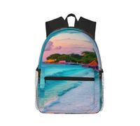 KLJnmbb Jamaica Beach Print Unisex Lightweight Casual Backpack Water-Resistant Commuting Outdoor Adventures