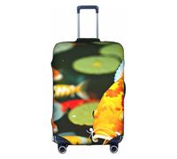KLJnmbb Japanese Pretty Koi Fish Print Suitcase Cover Elastic Washable Anti Scratch Luggage Protector Dustproof Stylish