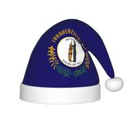 KLJnmbb Kentucky State Flag Print Boys Girls Elf Christmas Hat Xmas Holiday Santa Cap Festive Party Accessories