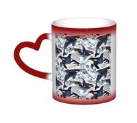 KLJnmbb Killer Whale Print Starry Sky Color-Changing Mug Ceramic Gift Home Office Cafe Coffee Mugs Holiday