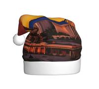 KLJnmbb Las Vegas Sunset Print Adult Santa Hat for Holiday New Year Celebrations Party Accessory Christmas Cap