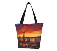 KLJnmbb Las Vegas Sunset Print Functional Shoulder Bag Travel Beach Trendy Handbag Daily Vacation Work Summer Use