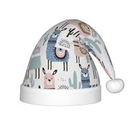 KLJnmbb Llama Alpaca Cactus Print Boys Girls Elf Christmas Hat Xmas Holiday Santa Cap Festive Party Accessories
