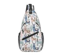 KLJnmbb Llama Alpaca CactusPrint Cross Bag Diagonally Sling Chest Backpack for Men Women Travel Gym Daily Urban Use