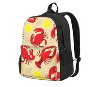 KLJnmbb Lobster And Crab Print Large Capacity Backpack Travel Hiking Commuter Bag School Work Outdoor Adventures