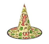 KLJnmbb Lobster And Lemon Print Unisex Halloween Witch Hat Adults And Teens Cap Parties Carnivals Costumes Caps
