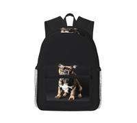 KLJnmbb Long Ears French Bulldog Print Unisex Lightweight Casual Backpack Water-Resistant Commuting Outdoor Adventures