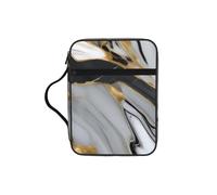 KLJnmbb Luxury Marble Pattern Print Waterproof Bible Storage Bag Religious Organizer Scripture Holder for Church Travel