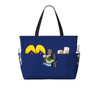 KLJnmbb Maine State Flag Print Beach Travel Bag Waterproof Multiple Pockets Lightweight Foldable Vacation Reusable
