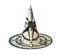 KLJnmbb Maritime Sailboat Compass Print Unisex Halloween Witch Hat Adults And Teens Cap Parties Carnivals Costumes Caps