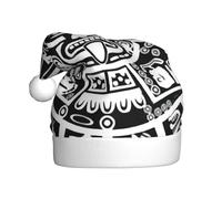 KLJnmbb Mayan Calendar End Of The World Print Adult Santa Hat for Holiday New Year Celebrations Party Accessory Christmas Cap