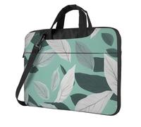 KLJnmbb Mint Gray Leaves Print Practical Bag Stylish And Protective Laptop Bag Versatile Soft Bag For Women Men