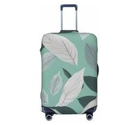 KLJnmbb Mint Gray Leaves Print Stretchable Suitcase Universal Elastic Luggage Protector Sleeve Vacation Travel