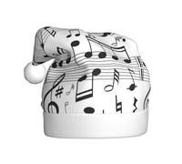 KLJnmbb Music Note Print Adult Santa Hat for Holiday New Year Celebrations Party Accessory Christmas Cap