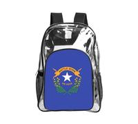 KLJnmbb Nevada State Flag Print Unisex See Through Bag Clear Backpack with Pocket School Hiking Work Outdoor Use