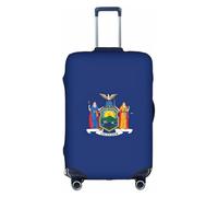 KLJnmbb New York State Flag Print Suitcase Cover Elastic Washable Anti Scratch Luggage Protector Dustproof Stylish