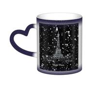 KLJnmbb Night Paris Eiffel Tower Print Starry Sky Color-Changing Mug Ceramic Gift Home Office Cafe Coffee Mugs Holiday